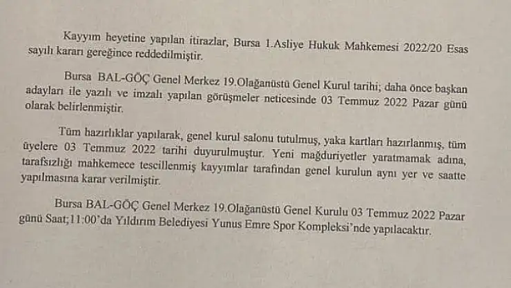 Flaş Haber:     BAL-GÖÇ Kongresi, bu Pazar ( 3 Temmuz 2022 ) saat 11.00'de yapılacak